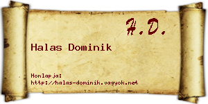Halas Dominik névjegykártya